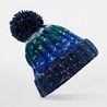 Corkscrew Pom Pom Beanie - B486:Alpine Blues, 100% acrylic, One Size